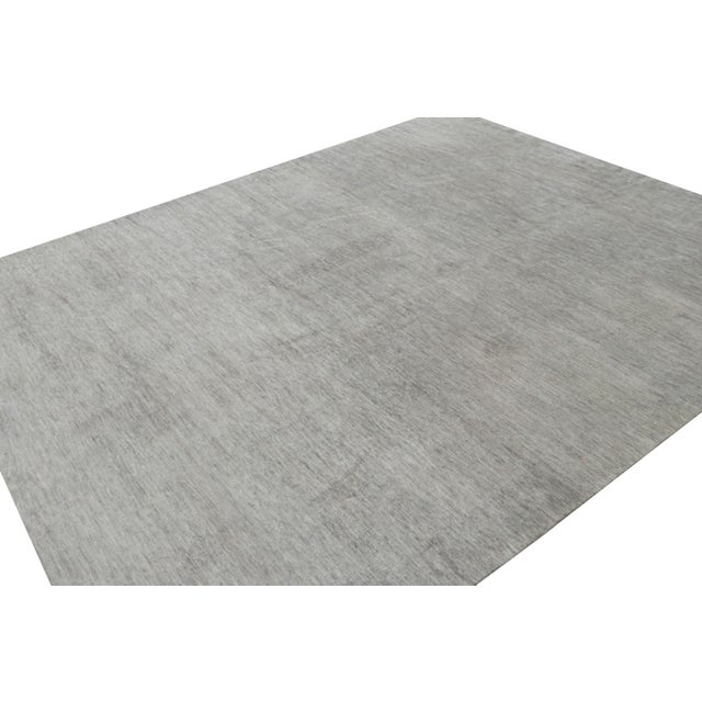 Rug & Kilim Rug & Kilim’s Modern Textural Rug With Gray Striae For Sale - Image 4 of 7