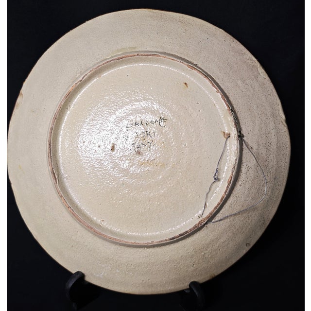 Ceramic Majolica Plate with Painted Landscape from Avallone Vietri, 1950s For Sale - Image 9 of 11