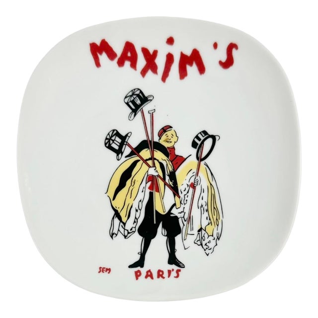 Vintage Maxim's De Paris Restaurant Sem Ashtray Dish For Sale