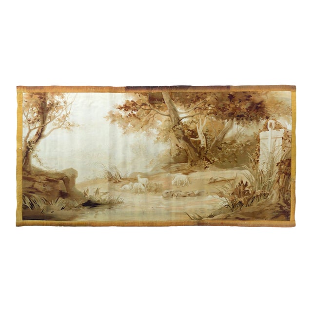 Antique 19th Century French Landscape Verdure Tapestry For Sale