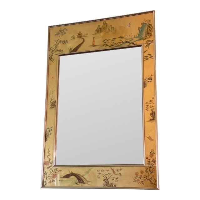 1984 Chinoiserie Mirror by LaBarge. Signed For Sale