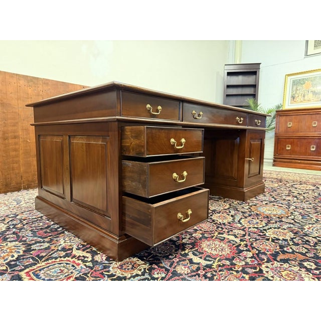 Large English Partner Desk For Sale - Image 13 of 18