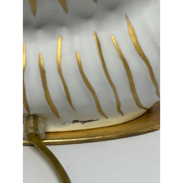 Late 20th Century Signed Mangani Italy Porcelain Shell Table Lamp For Sale In Washington DC - Image 6 of 13