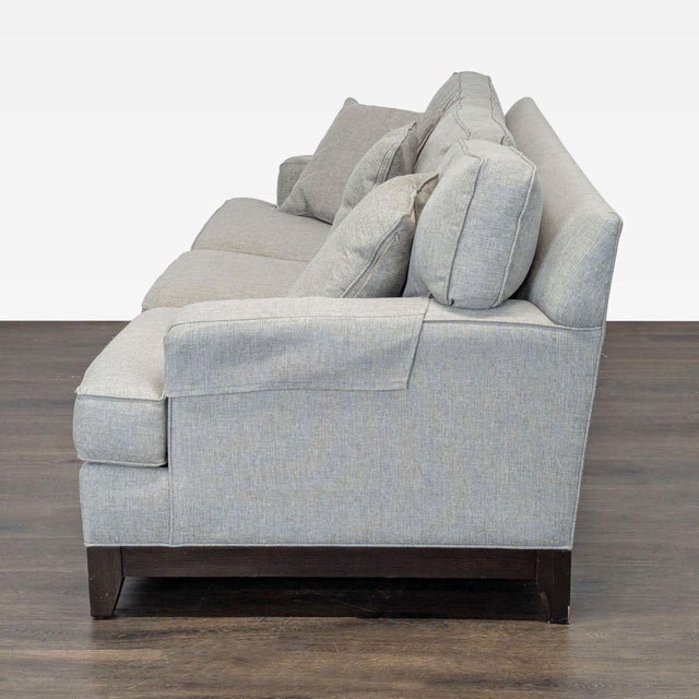 Modern Ethan Allen Arcata 3-Seat Gray Sofa With Cushions For Sale - Image 3 of 9