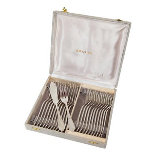 Vintage Louis XV Style Fish Cutlery for Twelve, 1950s, Set of 24 For Sale
