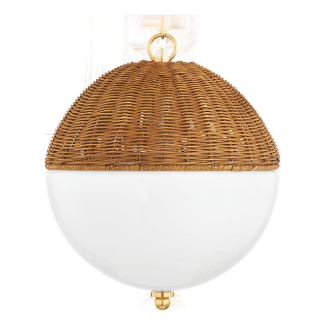 Mitzi Summer 12 in. 1 Light Pendant in Aged Brass Finish For Sale