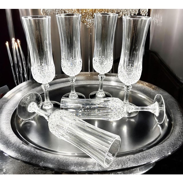Vintage Champagne Flute from Cristal d'Arques, 1970s, Set of 6 For Sale - Image 11 of 18
