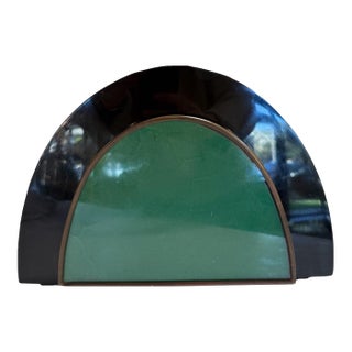 Italian Art Deco Style Black Lacquer and Glass Picture Frame, 1970s For Sale