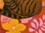 Marc Zimmerman "Tom" Oil Painting, Sleeping Tabby Cat, Blazing Red and Pink Floral Background, Vivid Palette, Contemporary Art West Coast For Sale - Image 4 of 7