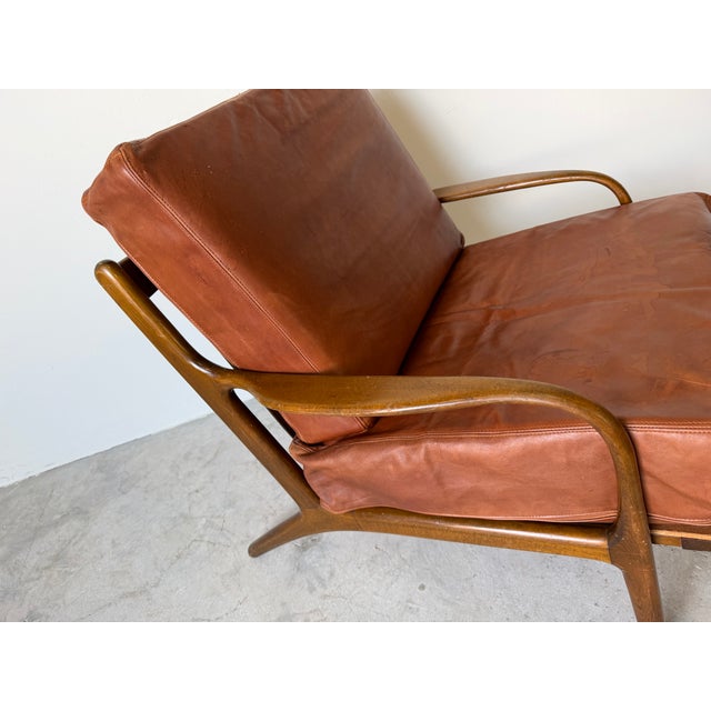 1950’s Mid Century Adrian Pearsall Style Lounge Danish Leather Chair - Made in DenMark For Sale - Image 11 of 18