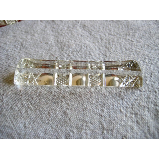 Cristalleries De Baccarat 1960s French Cut Crystal Baccarat Style Knife Rest Set of Twelve For Sale - Image 4 of 7