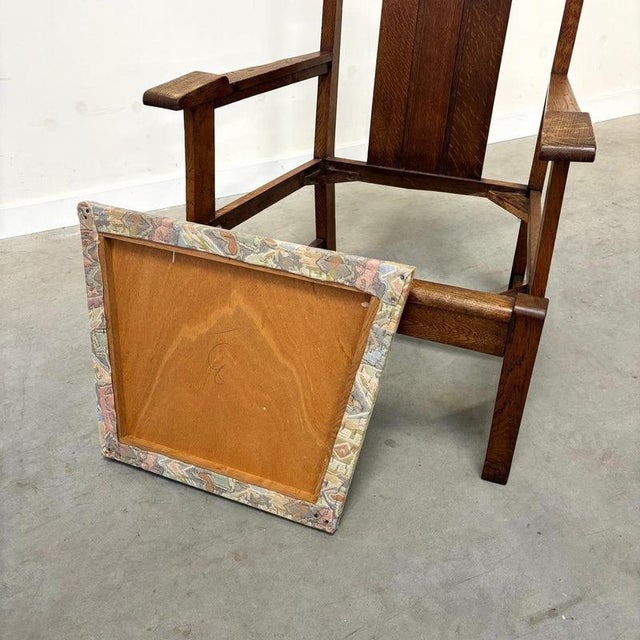 Dutch Hague School Art Deco Oak Armchair, 1920s For Sale - Image 14 of 16