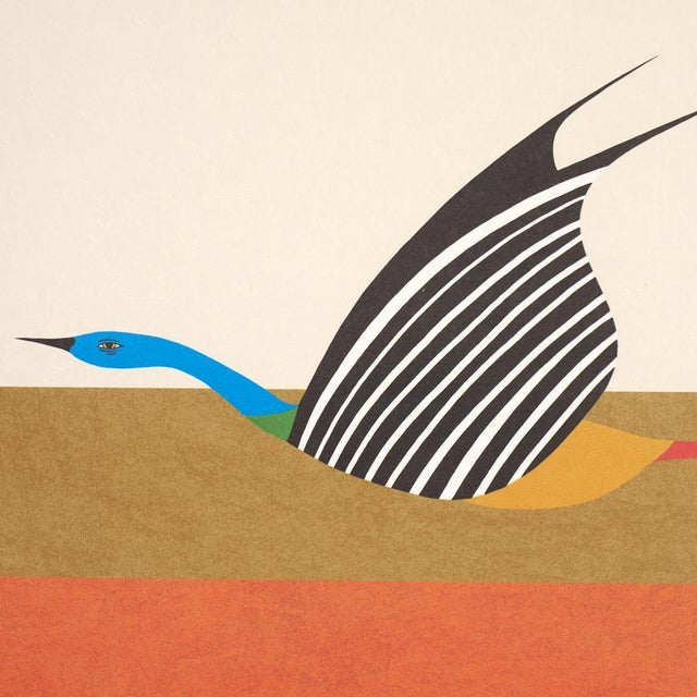 Contemporary Schumacher x Peg Noriss Flying West Wallpaper In Orange For Sale - Image 3 of 6