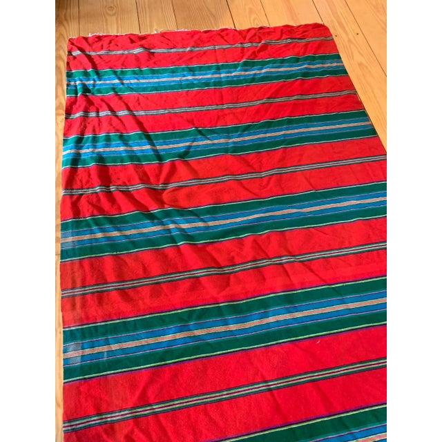 1970s Vintage Mexican Saltillo Wool Serape Blanket For Sale - Image 9 of 10