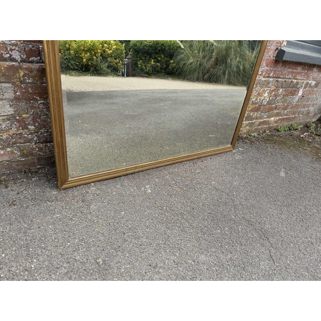 Large Antique 19th Century English Gilt Ribbed Framed Mirror For Sale - Image 5 of 7