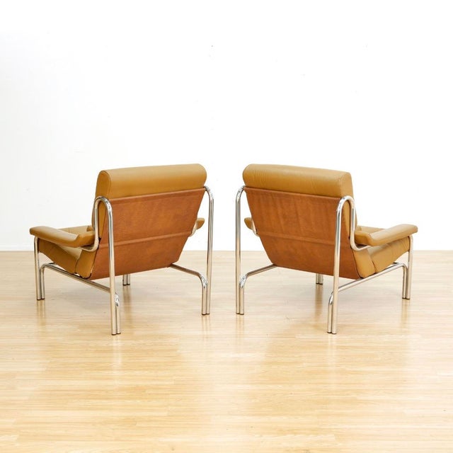 1970s Leather & Chrome 'Alpha' Sofa & Lounge Chair Set by Pieff Furniture Owned by Elton John For Sale In Los Angeles - Image 6 of 18