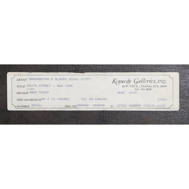 American South Street, New York, Signed Oil Painting by Margaretha E. Albers For Sale - Image 3 of 4