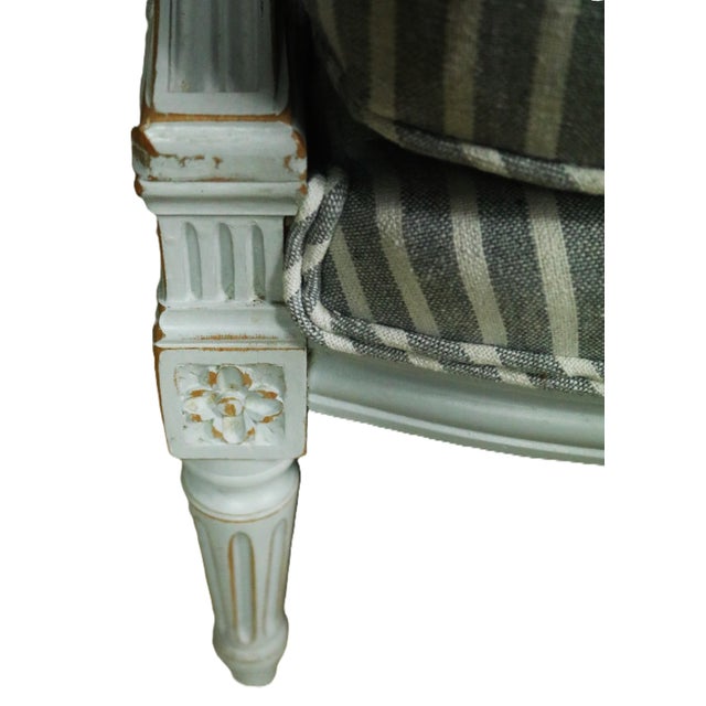 Louis XVI Style Bergeres, a Pair For Sale - Image 6 of 12