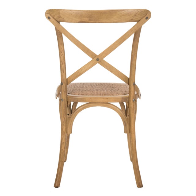2020s 18''H X Back Farmhouse Chair in Weathered Oak & Medium Brown - a Pair For Sale - Image 5 of 10