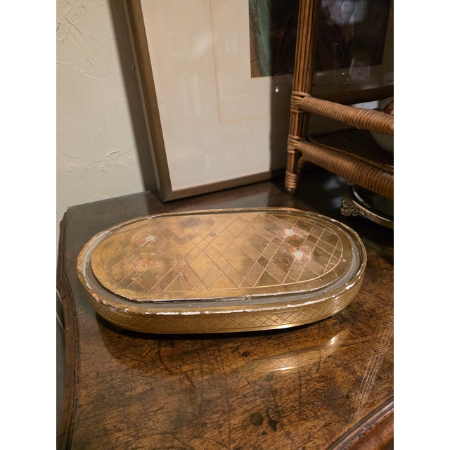 Late 19th Century Antique Oblong Giltwood Dome Plateau For Sale - Image 5 of 12