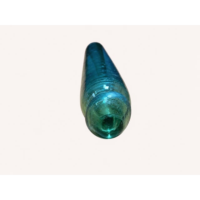 Late 19th Century Antique Blown Green Glass Rolling Pin Ice-Fill Baking Tool Primitive Kitchen Decor For Sale - Image 5 of 5