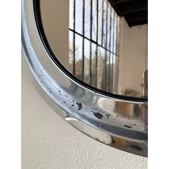 Silver Round Chrome Mirror, Italy, 1960s For Sale - Image 8 of 18