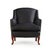A handsome pair of club chairs dating to circa 1950, newly upholstered in rich leather and distinguished by their timeless...