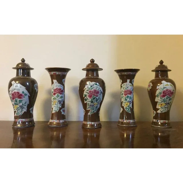 Antique 18th Century Chinese Export Porcelain Vases - Set of 5 For Sale - Image 9 of 13