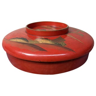 Wooden Maki-E Lacquerware Bowl with Lid, 1890s For Sale