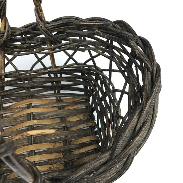 Vintage Reed Wicker French Market Basket For Sale In Portland, ME - Image 6 of 13