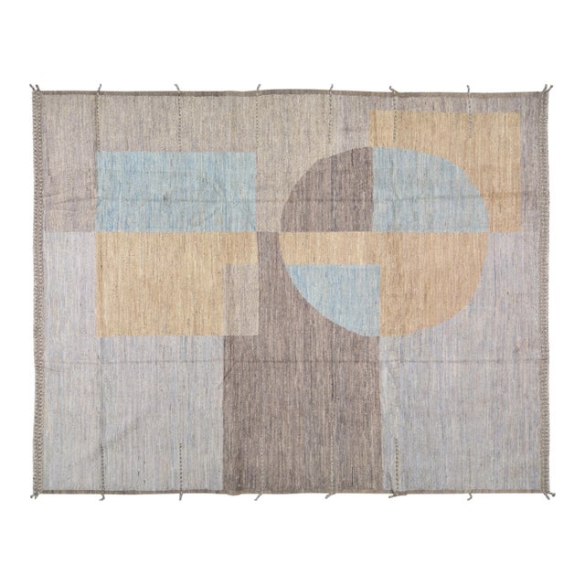 Moroccan Hand Knotted Wool Rug, 9'2"x12' For Sale