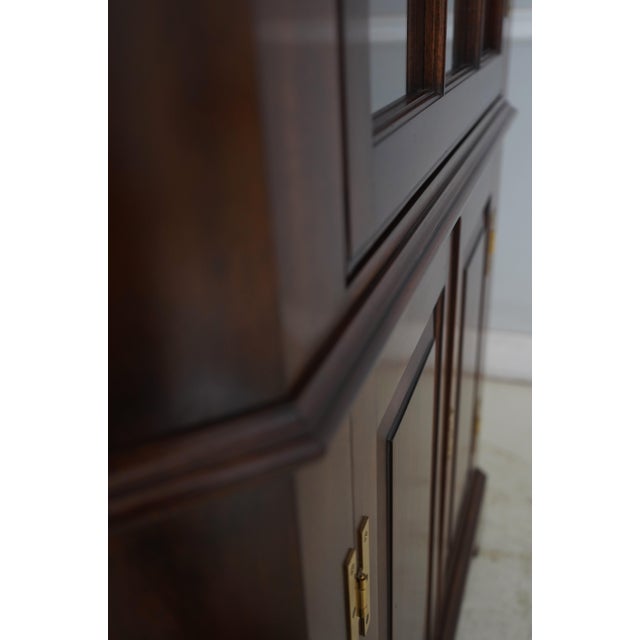 1970s Henkel Harris Mahogany Corner 1 Piece China Cabinet For Sale - Image 12 of 17