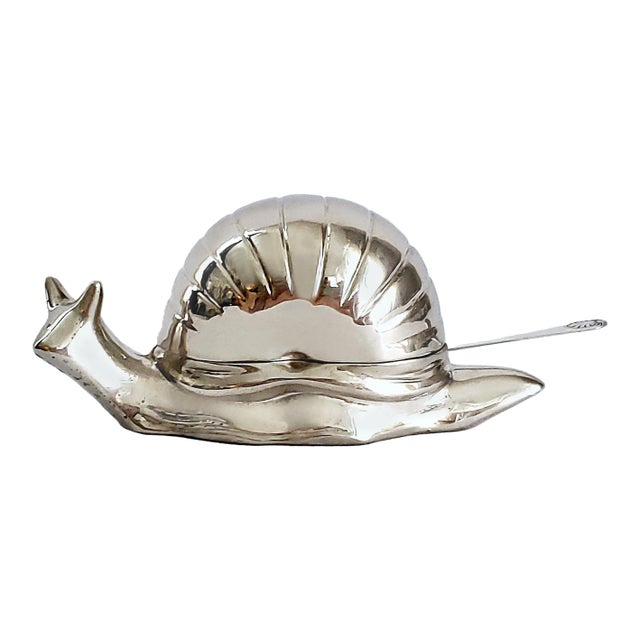 Dish Caviar Butter Silver Plated Snail For Sale