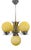 Art Deco Chrome and Opaline Glass Chandelier, Czechoslovakia, 1930s For Sale