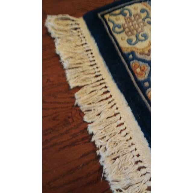 1970s 1970s Royal Blue Hand Knotted Runner-2’6’x10" For Sale - Image 5 of 7
