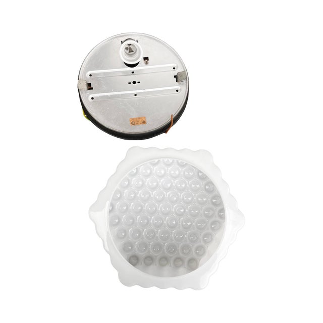 1970s Large Hexagonal Three-Dimensional Milky White Honeycomb Wall Lamp Ceiling Lamp Czechoslovakia Kamenický Šenov 1960s For Sale - Image 5 of 14