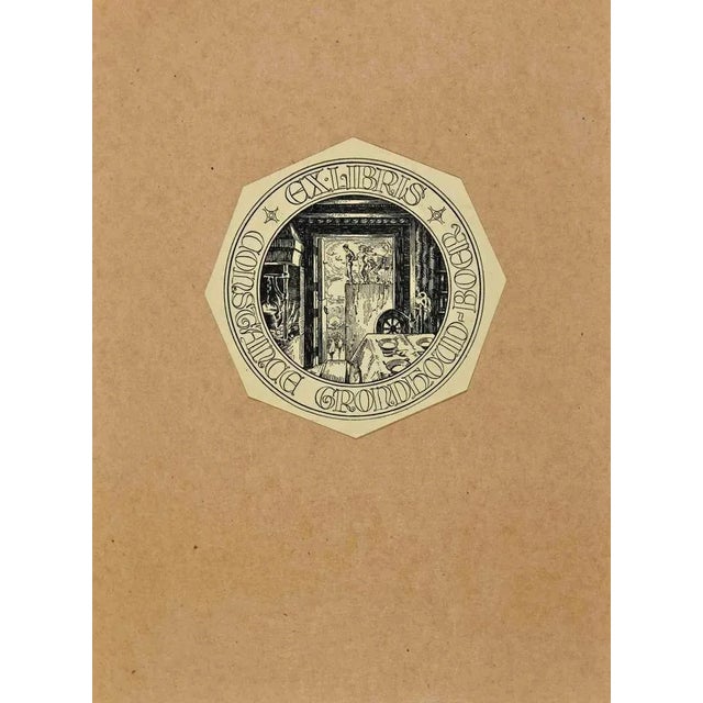 Ex Libris - Constance Grondfoud Boer is an Artwork realized in Mid 20th Century. Woodcut print on paper. The work is glued...