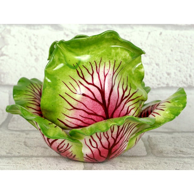 Realism Meissen Pink Cabbage-Shaped Box - Trompe l'Oeil Porcelain by Didier Gardillou For Sale - Image 3 of 7