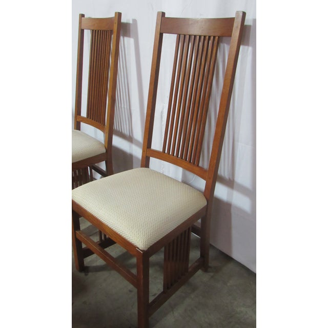1980s 1980s Set Mission Oak Pa House Pennsylvania Dining Room Chairs For Sale - Image 5 of 13