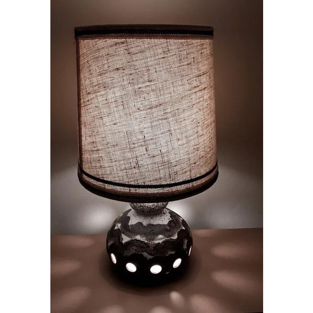 Large Vintage German Fat Lava Style Table Lamp in Ceramic, 1970s For Sale - Image 6 of 7