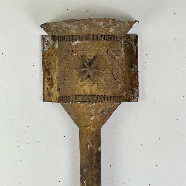 Folk Art Architectural Salvage Antique 19th Century American Folk Art Downspout With Star Decoration, Collection of Richard Smith “Smitty” Axtell For Sale - Image 3 of 11