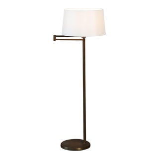 Walter Von Nessen Bronze Swing Arm Floor Lamp For Sale