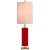 Kate Spade New York for Visual Comfort Signature Beekman Table Lamp in Maraschino Reverse Painted Glass with Pink Linen Shade For Sale