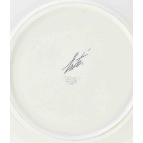 Italian C Plate The Alphabet in Ceramic by Erté, 1986 For Sale - Image 4 of 5