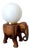 Vintage Elephant and Opaline Table Lamp, 1940s For Sale