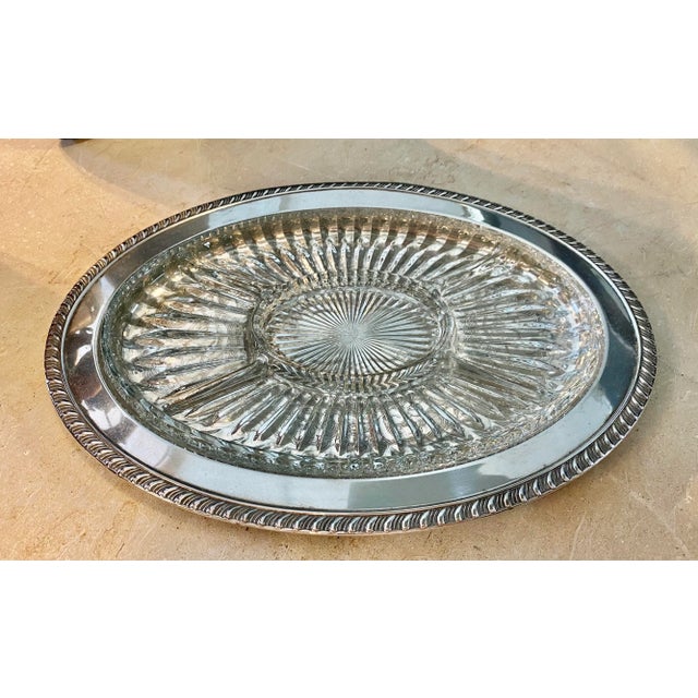 English Silver & Glass Platter For Sale In Miami - Image 6 of 6