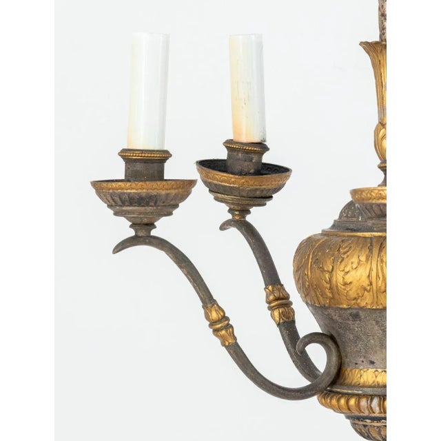 Louis XVI Style 5-Branch Bronze Chandelier For Sale - Image 4 of 6