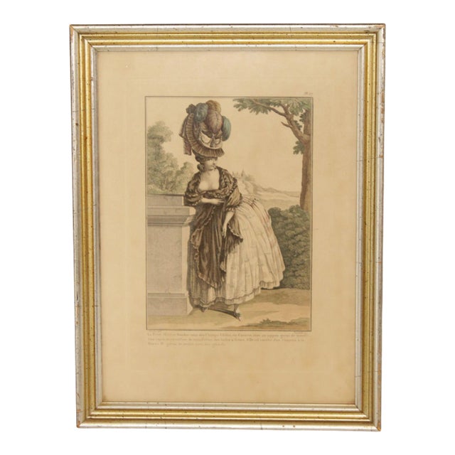 Antique 18th C. French Engraving, Gallerie des Modes et Costumes Frantais For Sale