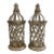 Pair of Distressed Metal Lanterns For Sale