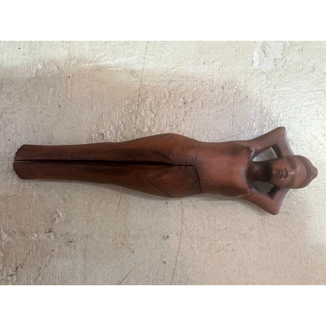 Vintage Hand-Carved Wood Figural Nut Opener (Reclining Woman) For Sale In Los Angeles - Image 6 of 9